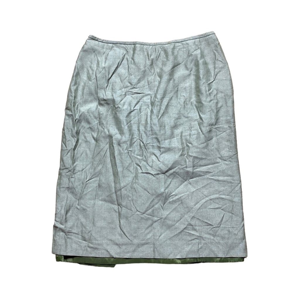 Vintage Green Double-Layered Green Two-Toned Pencil Skirt